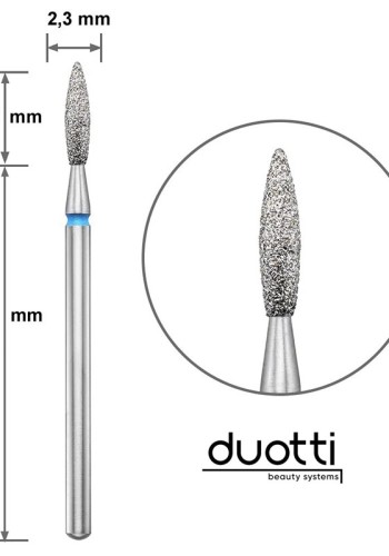 Duotti Diamond Tip Flame Blue 2.3mm/10mm