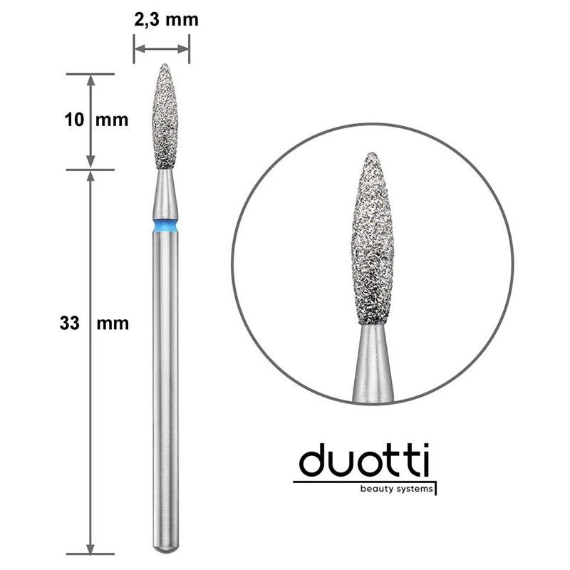 Duotti Diamond Tip Flame Blue 2.3mm/10mm