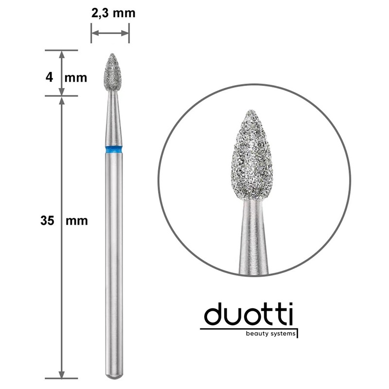 Duotti Diamond Tip Flame Blue 2.3mm/4mm