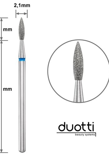 Duotti Diamond Tip Flame Blue 2.1mm/8mm