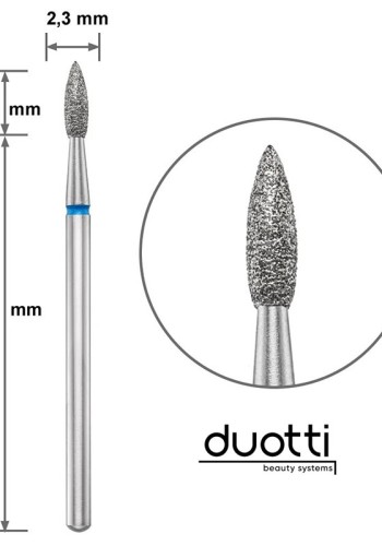 Duotti Diamond Tip Flame Blue 2.3mm/8mm