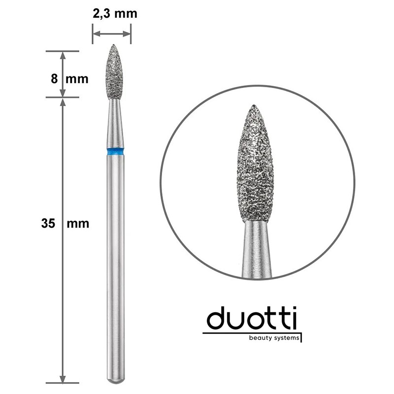 Duotti Diamond Tip Flame Blue 2.3mm/8mm