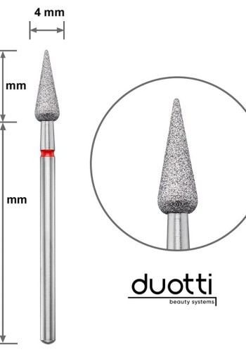 Duotti Diamond Tip Corn Red 4mm/12mm