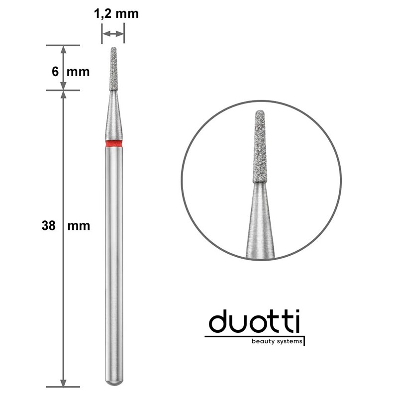 Duotti Diamond Tip Needle Red 1.2mm/6mm