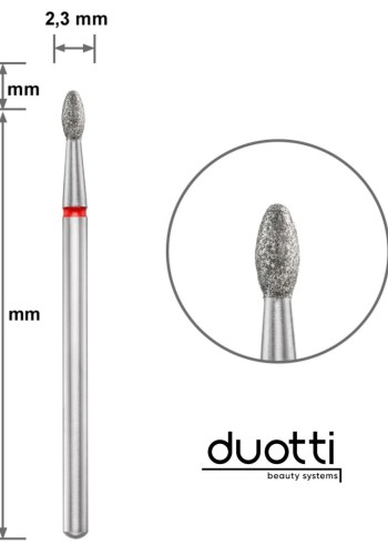 Duotti Diamond Tip Flame Red 2.3mm/4mm